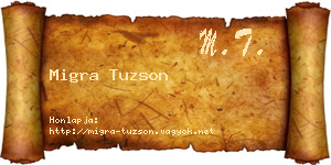 Migra Tuzson névjegykártya